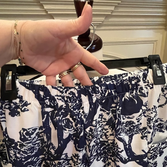 Navy and white wide leg pants - Picture 2 of 9